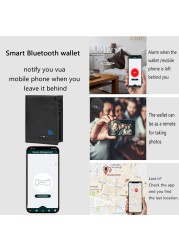 SmartLB Smart Anti-theft Wallet GPS Bluetooth Tracker Leather Wallet Clutch Mini Card Holder Christmas Gift for Father's Day