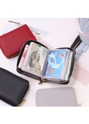 Women/Men Business Card Holder Wallet Case Red/Black/Grey/Yellow/Blue/Purple Credit Card Case 26 Bit Zipper Card Wallet