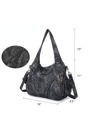 Women Bag Large Capacity Soft Waterproof PU Casual Tote Shoulder Bags Girls Multicolor Simple Crossbody Bag For Female