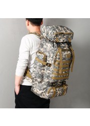 80L Outdoor Sports Tactical Backpack Large Capacity Oxford Fabric Waterproof Men Camping Hiking Hunting Bag Travel Bag