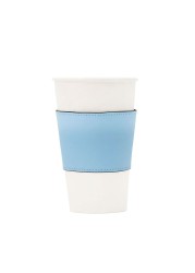 Saffiano Colorful Leather Cup Holder Personalized Original, Non-Slip, Roll-up Drinkware Mug