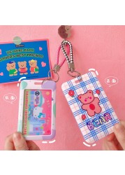 Cartoon Card Holder Campus Bus ID Card Buckle Anti-theft Portable Student Wallet Access Control Card Bag Protect Cover