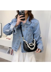 2022 New Fashion Chain Women Handbag Trend Women Shoulder Bag PU Leather Crossbody Bags For Women Hit Color Messenger Bags