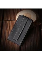 Genuine Leather Wallet with Key Clip for Men, Soft Leather Wallet with Pull Pattern for Home Keys, Keychain Holder, Wallet