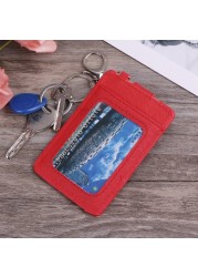 New Unisex Colors Portable ID Card Holder Bus Cards Case Cover Chain Key Ring Tool Holder Case Visit Door ID Badge Cards