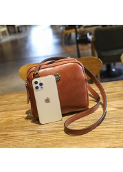 Women's leather handbag casual fashion brand design crossbody bag single shoulder bag free shipping