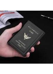 WILLIAMPOLO 100% Genuine Leather Super Soft Slim Small Wallet Men Billeteras Para Hombre 7 Card Holder Purse