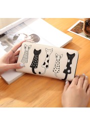 Women Cat Cartoon Luxury Wallet High Quality Creative Female Card Holder Casual Zip Ladies Clutch PU Leather Coin Purse 179Q