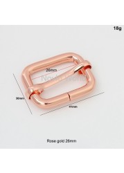 10-50pcs 6 colors 4 size 16mm 20mm 26mm 33mm rose gold slider buckle DIY strap tape roll buckle strap adjuster tri-slide buckle