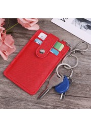 Women Mini Card Holder Portable ID Card Holder Card Cover Desk Work Keychain Keychain Tool