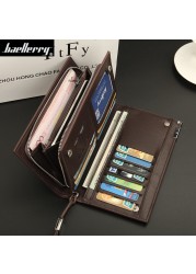 2020 Baellerry Business Men's Wallets Solid PU Leather Long Portable Cash Purses Casual Standard Male Clutch Bag