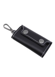 Leather Housekeeper Zipper Card Case Men Women Car Key Key Holder Organizer Fashion Money Bag Wallets