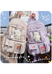 High school student backpack large capacity ins Japanese junior high school student schoolbag female Korean elegant mori girl