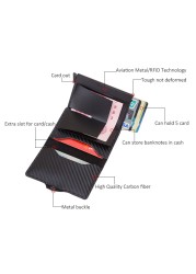 Carbon Fiber Card Holder Wallets Men Customize RFID Black Magic Tri-fold Leather Slim Small Wallet Small Money Bag Male Purse 2021