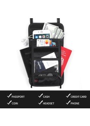 Unisex Hanging Neck Travel Bag, Waterproof Nylon, Transparent, ID Card Package, Multifunctional Portable Wallet