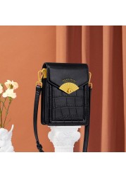 Cnoles Mobile Phone Small Crossbody Bags For Women Shoulder Bag Messenger Bag Ladies Designer Brand Bags Fan Shaped Hardware