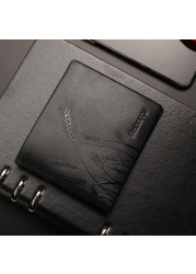 New 100% Genuine Leather Wallet Men Brand New Purses For Men Black Bifold Luxury Wallet 2022