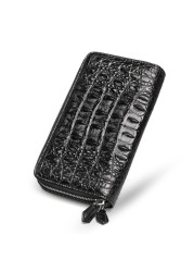 Authentic crocodile clutch wallet men luxury design 2-layer zipper card holder wallet made of top quality crocodile back bone