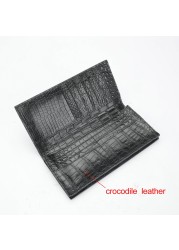 Men's authentic crocodile wallet 2-sided crocodile leather wallets luxury brand design long wallet business man gift