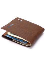 New Men Retro Wallets Business Cards Wallet Men Slim Short Purses PU Leather Credit Card Holders Luxury Design Purse 2022