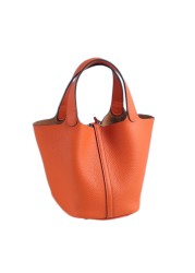 100% Cow Leather Tote Bag for Women, Genuine Leather Ladies Bucket Handbag Vintage Luxury Fashion Bag Leather Handbags Sac