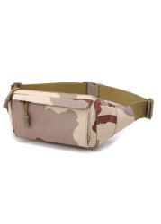 Men Fanny Pack Chest Shoulder Bag with 3 Pockets Nylon Unitary Waist Bag