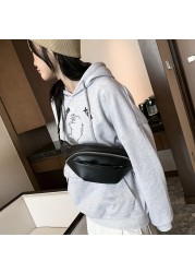 Money Pack Chest Bag Waist Zipper Messenger Pack Classic Female Solid PU Leather Outdoor Chest Bag Classic Vintage Bag