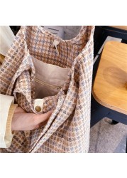 2021 New Shopper Bags Women Shoulder Bag Japanese Style Plaid Tote Bag Cute Girls Handbag Casual School Bag Female Canvas Bag