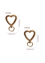 2pcs Bag Accessories Luggage Clasps Handle Heart Shape Lobster Buckle Metal Swivel Clips Snap Hooks Key Rings