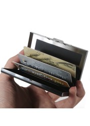 Unisex Stainless Steel Credit Card Case Metal ID Cards Wallet Protector 6 Slots Pockets Business Card Holder For Women Men