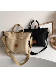 Women Canvas Handbag Shoulder Bag Female Solid 2022 Trend Luxury Fashion Designer Crossbody Bag Casual Square Tote Shopping Bag