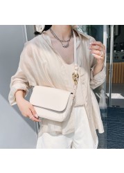 المرأة حقيبة الموضة بولي Leather الجلود Crossbody الكتف الإناث حقيبة ساعي بلون رفرف حقائب محفظة للنساء 2021 جديد