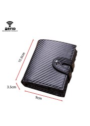 DIENQI Rfid Card Holder Smart Wallets Mens Leather Trifold Wallet Black Vintage Short Male Purses With Coin Pocket Walet Fleet