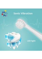 Seago Children Sonic Electric Toothbrush Lamp Battery Power Light Smart Timer Waterproof IPX7 Replacement Dupont Brush Head SG513