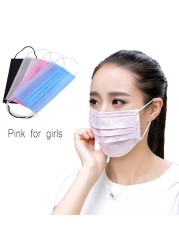 Disposable masks colorful masks mascarillas quiurgicas homology adas black non-woven face masks 3 layer adult mouth caps mascara mask