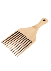 Anti-Static Natural Bamboo Hair Pick Comb Scalp Massage Long Tooth Detangling Combs Afro Lifting Hair Styling Accessories