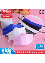 Fish Shape Desechables Mascarillas fpp2 Ninos 3-12 años 4D Negra Masuqe Enfant Kids Breath kn95cakes Baby ffp2 Mask Infantil