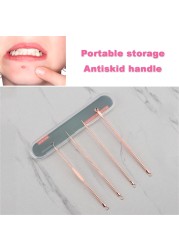 4pcs Acne Blackhead Removal Needles Pimple Acne Extractor Black Head Pore Cleaner Deep Cleansing Tool Beauty Accessories