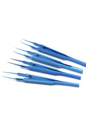 Titanium alloy microscopic instruments, small serrated scissors, tweezers, probes, hooks, spoons, rackets