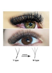 MASSCAKU W Shape 3D 4D Pre-made Volume Fans Easy Nature Soft Light Individual Lashes Clover Plum False Eyelashes Extension