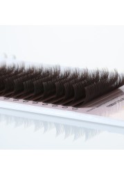 Yelix- Brown False Eyelashes Extensions, Individual Eyelashes, Natural Eyelash Extensions, 16 Lines