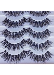 5 Pairs Makeup Handmade Natural Long Volume False Eyelashes Eye Lashes Extensions False Eyelashes