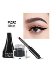 PHOERA 10 Colors Matte Eyeliner Gel Eyeshadow Dual Use With Brush Set Waterproof Long Lasting Beauty Comestics TSLM1