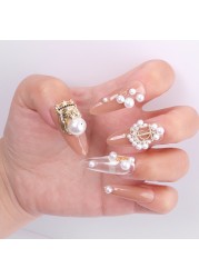 Nail Art Accessories Net Red Nail Art Real Gold Zircon Love Lion Anchor Micro Inlaid Nail Diamond Decoration G-2239