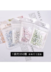 350pcs/bag Nail Art Accessories Flat Diamond Nail Diamond Glass Crystal Diamond Diamond Small Zircon Nail Art Decorations DIY