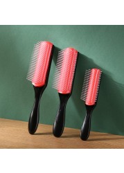 9-Row Hair Comb Detangling Rat Tail Hair Brush Comb Hair Styling Brush Straight Curly Wet Hair Scalp Massage Brush Women