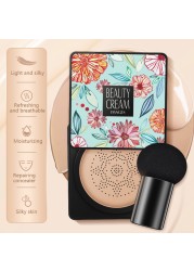 Images BB Air Cushion CC Cream Foundation Concealer Mushroom Head Whitening Waterproof Brighten Face Base Tone Korean Makeup