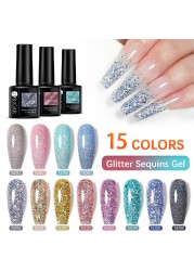 ur sugar 7.5ml gel polish manicure for nails christmas semi permanent vernes top coat soak off uv led gel color glitter varnish