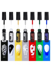 LILYCUTE 14 Colors 5ml Polish Line Gel Kit Nail Art Design UV/LED Nail Polish Drawing Polish DIY Painting Varnish Liner Gel