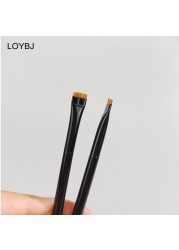 Loebig Professional Eye Makeup Brushes Flat Eyeliner Brush Angled Eyebrow Cosmetic Brush Outline Super Fine Make Up Brushes Set